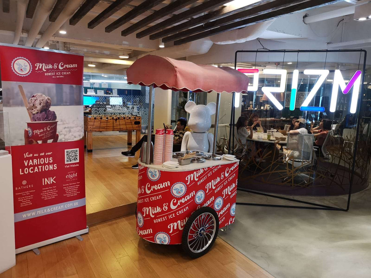 Milk & Cream - Honest Ice Cream Cart For Parties or Office - Woolly Pig Hong Kong