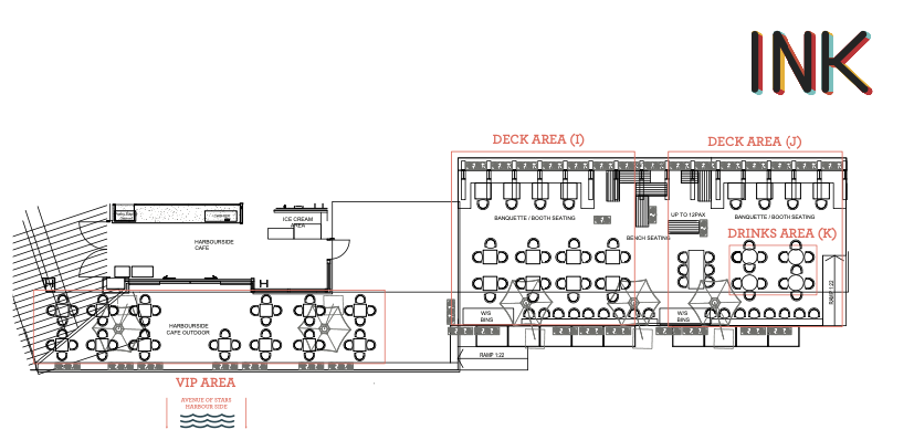 VIP Table Area - NYE Fireworks Party at INK Cafe Group Package (2-3  persons Reserved Table) 新年煙花匯演 最佳維港海景露天餐廳 INK (2-3人枱)