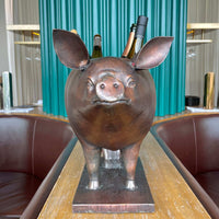 Handmade Artisan Bronze 'Eliza the Pig' Wine Bucket - Woolly Pig Hong Kong