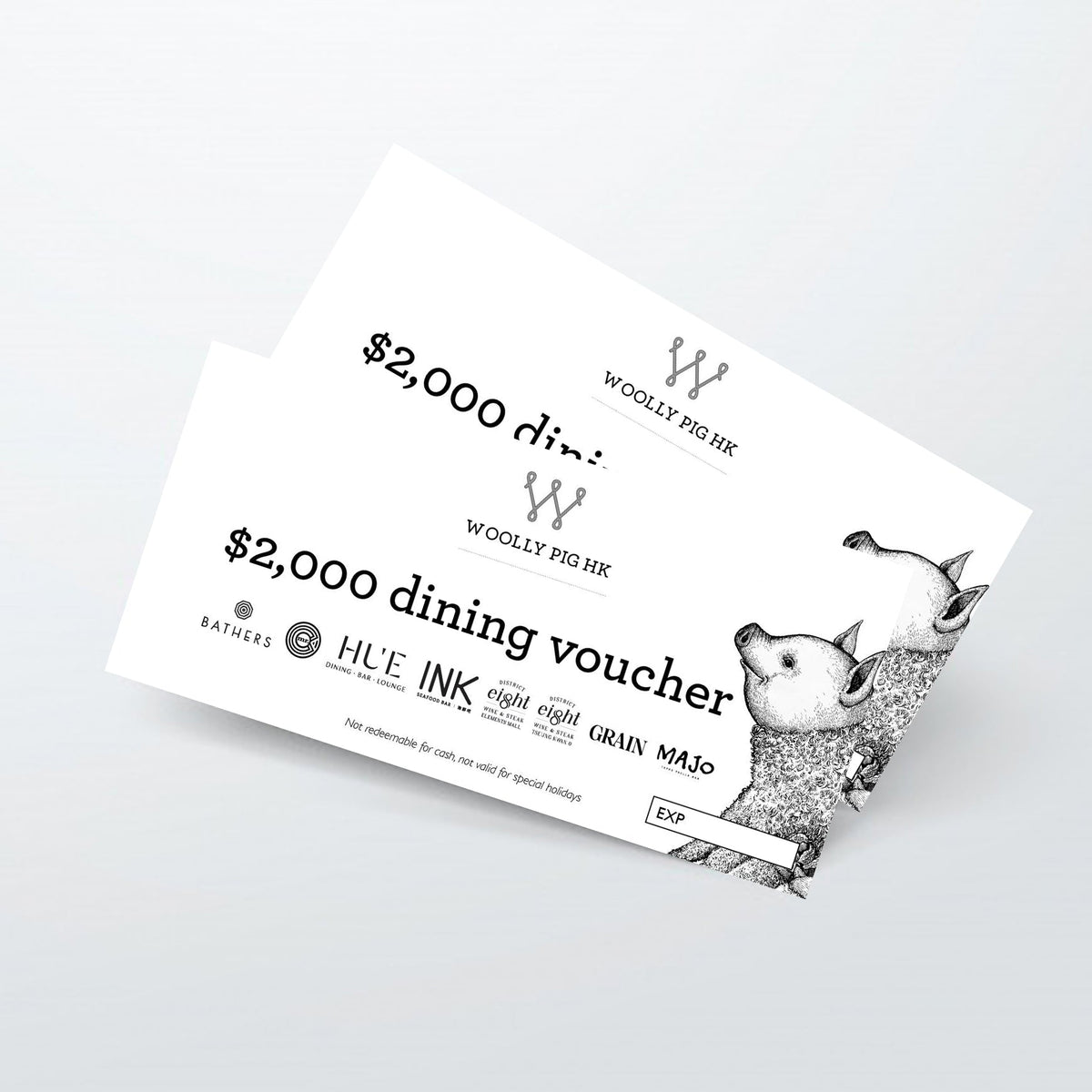 Dining Voucher $2000 - Woolly Pig Hong Kong