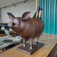 Handmade Artisan Bronze 'Eliza the Pig' Wine Bucket - Woolly Pig Hong Kong