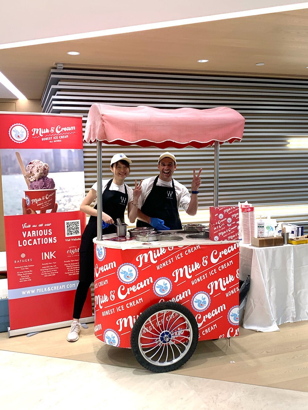 Milk & Cream - Honest Ice Cream Cart For Parties or Office - Woolly Pig Hong Kong